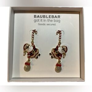 BaubleBar Santa Got It In The Bag Christmas Drop Earrings New